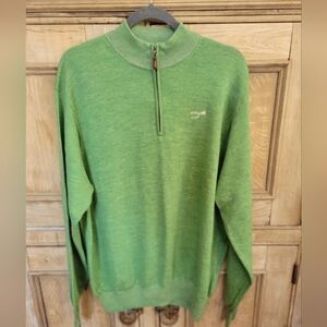 Peter Millar Green Half-Zip Sweater